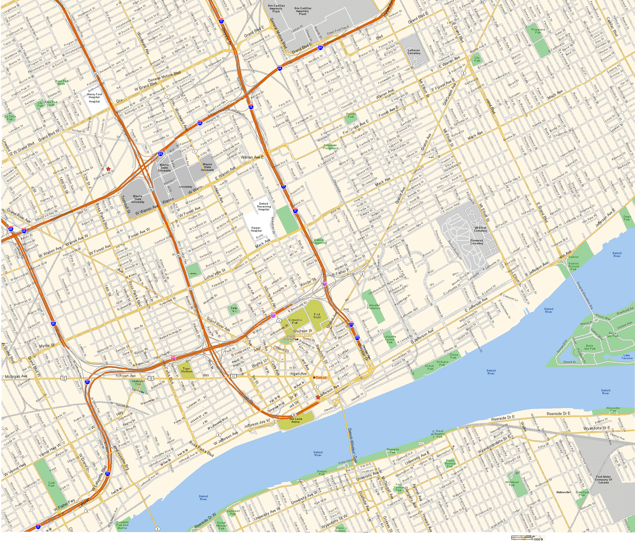 Detroit-MI-Tourist-Map